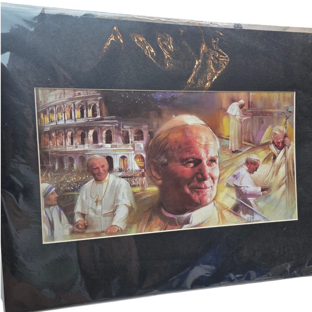 Pope John Paul II‎ Mother Teresa Art Print Matted Halyan Religious 16x20